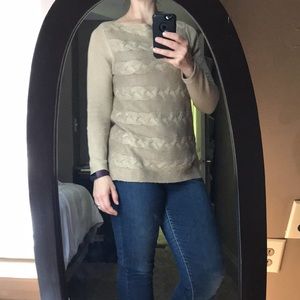 Tan Boat neck knit sweater